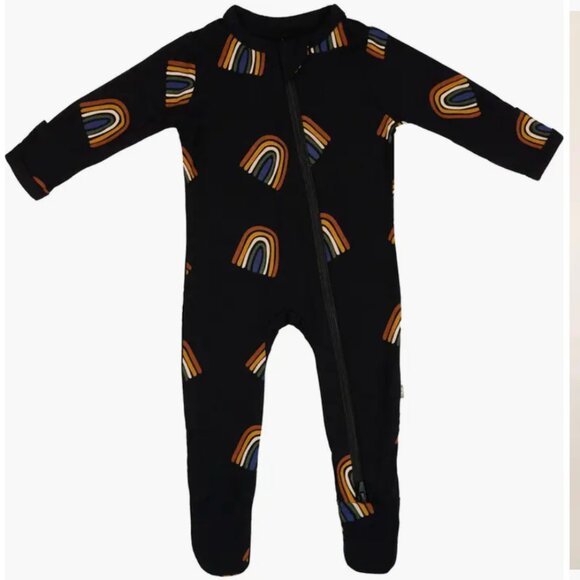NWT Kyte Baby Bamboo Zippered Footie in Rust Rainbow 18-24m - Picture 1 of 7
